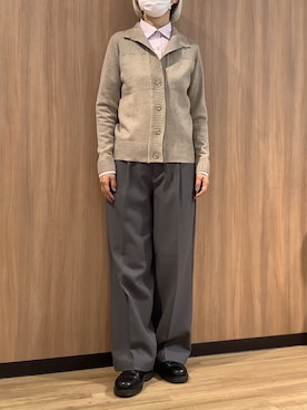 「アイテム（ビジネスシャツ）」を使った、BRICK HOUSE シャツ工房 浜松メイワン店さん（レディース・162cm）の冬コーディネート