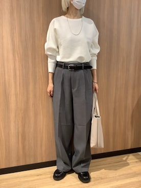 「オフホワイト」｜「アイテム（アクセサリー）」を使った、BRICK HOUSE シャツ工房 浜松メイワン店さん（レディース・162cm）の春コーディネート