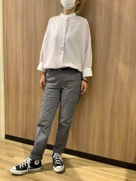 「アイテム（ビジネスシャツ）」を使った、BRICK HOUSE シャツ工房 浜松メイワン店さん（レディース・162cm）の夏コーディネート