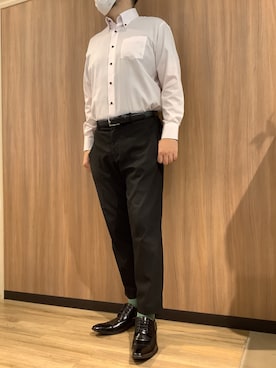 「アイテム（ビジネスシャツ）」を使った、BRICK HOUSE シャツ工房 浜松メイワン店さん（メンズ・182cm）の夏コーディネート