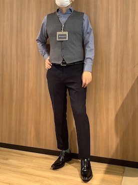 「アイテム（ベスト）」を使った、BRICK HOUSE シャツ工房 浜松メイワン店さん（メンズ・182cm）の秋コーディネート