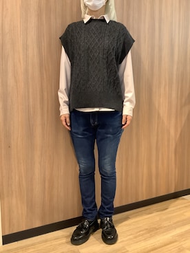 「BEN DAVIS（ベンデイビス）のアイテム（パンツ）」を使った、BRICK HOUSE シャツ工房 浜松メイワン店さん（レディース・162cm）の冬コーディネート