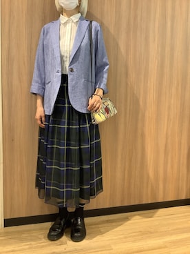 「チュールスカート」｜「アイテム（財布/小物）」を使った、BRICK HOUSE シャツ工房 浜松メイワン店さん（レディース・162cm）の春コーディネート