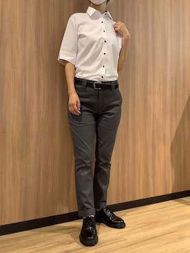 「アイテム（ビジネスシャツ）」を使った、BRICK HOUSE シャツ工房 浜松メイワン店さん（レディース・162cm）の夏コーディネート