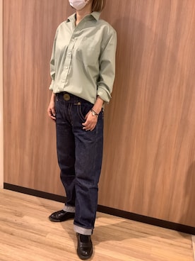 「オリーブ」｜「アイテム（その他シューズ）」を使った、BRICK HOUSE シャツ工房 浜松メイワン店さん（レディース・162cm）の春コーディネート