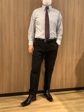 「アイテム（ビジネスシャツ）」を使った、BRICK HOUSE シャツ工房 浜松メイワン店さん（メンズ・182cm）の冬コーディネート