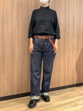 「黒シャツ」｜BRICK HOUSE シャツ工房 浜松メイワン店さん（レディース・162cm）の夏コーディネート
