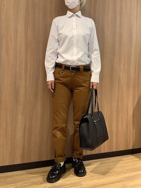 「アイテム（ビジネスシャツ）」を使った、BRICK HOUSE シャツ工房 浜松メイワン店さん（レディース・162cm）の夏コーディネート