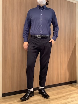 「アイテム（ビジネスシャツ）」を使った、BRICK HOUSE シャツ工房 浜松メイワン店さん（メンズ・182cm）の秋コーディネート