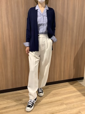 「アイテム（ビジネスシャツ）」を使った、BRICK HOUSE シャツ工房 浜松メイワン店さん（レディース・162cm）の春コーディネート