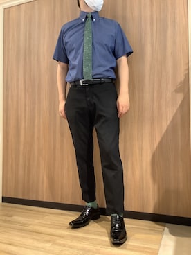 「アイテム（ビジネスシャツ）」を使った、BRICK HOUSE シャツ工房 浜松メイワン店さん（メンズ・182cm）の夏コーディネート