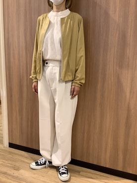「BRICK HOUSE by TOKYO SHIRT」｜「アイテム（ブルゾン）」を使った、BRICK HOUSE シャツ工房 浜松メイワン店さん（レディース・162cm）の春コーディネート