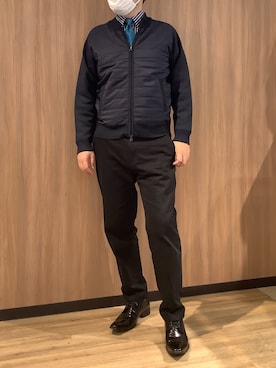 「アイテム（ビジネスシャツ）」を使った、BRICK HOUSE シャツ工房 浜松メイワン店さん（メンズ・182cm）の冬コーディネート