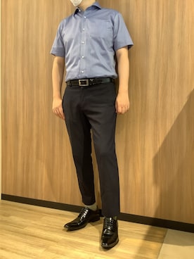 「アイテム（ビジネスシャツ）」を使った、BRICK HOUSE シャツ工房 浜松メイワン店さん（メンズ・182cm）の夏コーディネート
