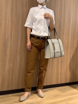 「アイテム（ビジネスシャツ）」を使った、BRICK HOUSE シャツ工房 浜松メイワン店さん（レディース・162cm）の夏コーディネート
