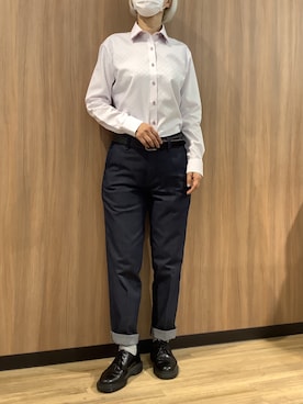 「アイテム（ビジネスシャツ）」を使った、BRICK HOUSE シャツ工房 浜松メイワン店さん（レディース・162cm）の秋コーディネート