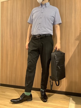 「アイテム（ビジネスシャツ）」を使った、BRICK HOUSE シャツ工房 浜松メイワン店さん（メンズ・182cm）の夏コーディネート