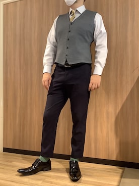 「アイテム（ベスト）」を使った、BRICK HOUSE シャツ工房 浜松メイワン店さん（メンズ・182cm）の秋コーディネート