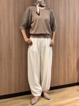 「アイテム（バンダナ/スカーフ）」を使った、BRICK HOUSE シャツ工房 浜松メイワン店さん（レディース・162cm）の夏コーディネート