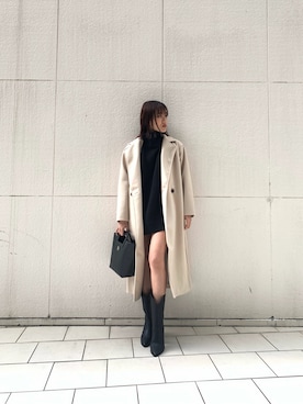 「EVRIS（エヴリス）のアイテム（その他アウター）」を使った、HIKARUさん（レディース・166cm）の冬コーディネート