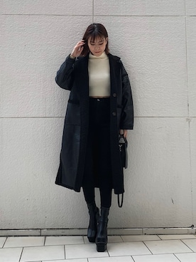 「厚底」｜「アイテム（その他アウター）」を使った、HIKARUさん（レディース・166cm）の冬コーディネート