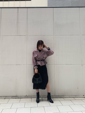 「EVRIS（エヴリス）のアイテム（その他アウター）」を使った、HIKARUさん（レディース・166cm）の春コーディネート