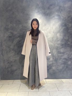 LAGUNAMOONのノーカラーコートを使った人気ファッション