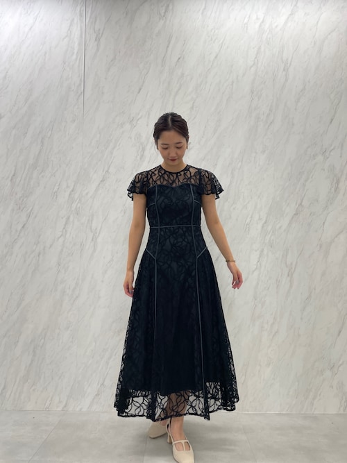 LAGUNAMOON ドレス LADYパイピングビスチェレースワンピース