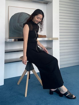 2wayニットロングワンピース 2WAYニットZIPワンピースを使った人気ファッション