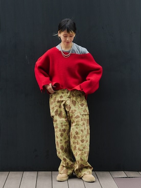 「アイテム（カーゴパンツ）」を使った、Heg.さん（レディース・159cm）の秋コーディネート