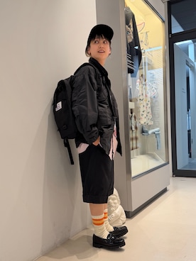 「BEAMS BOY（ビームスボーイ）のGREGORY × BEAMS BOY / 別注 NICE DAY NEW（バックパック/リュック、ブラック系）」を使った、Heg.さん（レディース・159cm）の春コーディネート