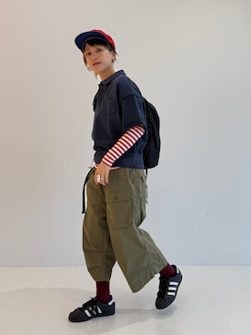 「BEAMS BOY（ビームスボーイ）のミリタリー ショーツ（その他パンツ、グリーン系）」を使った、Heg.さん（レディース・159cm）の春コーディネート