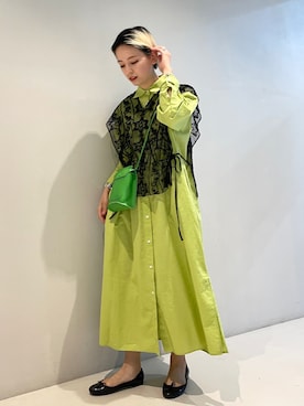 「BEAMS BOY（ビームスボーイ）のBEAMS BOY / 2WAY レース アームカバー（付け襟）」を使った、Heg.さん（レディース・159cm）の春コーディネート