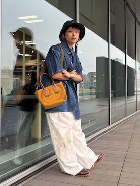 「BEAMS BOY（ビームスボーイ）のTimberland / NOREEN 3EYE（モカシン/デッキシューズ、ブラウン系）」を使った、Heg.さん（レディース・159cm）の春コーディネート