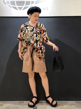 「BEAMS BOY（ビームスボーイ）のアイテム（ハンチング/ベレー帽）」を使った、Heg.さん（レディース・159cm）の夏コーディネート