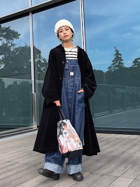 「BEAMS BOY（ビームスボーイ）のアイテム（サロペット/オーバーオール）」を使った、Heg.さん（レディース・159cm）の秋コーディネート
