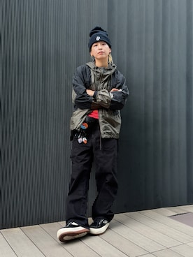 「BEAMS BOY（ビームスボーイ）の【別注】Jeyoka / ナイロン ベルト（ベルト、ブラウン系）」を使った、Heg.さん（レディース・159cm）の夏コーディネート
