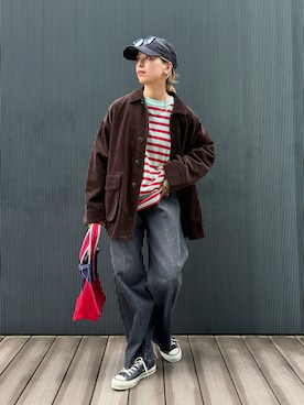 「BEAMS BOY（ビームスボーイ）のアイテム（Tシャツ/カットソー）」を使った、Heg.さん（レディース・159cm）の秋コーディネート