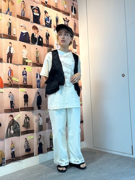 「BEAMS（ビームス）のアイテム（サンダル）」を使った、Heg.さん（レディース・159cm）の夏コーディネート