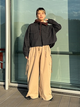 「アイテム（カーゴパンツ）」を使った、Heg.さん（レディース・159cm）の秋コーディネート
