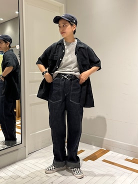 「BEAMS BOY（ビームスボーイ）のアイテム（スリッポン）」を使った、Heg.さん（レディース・159cm）の夏コーディネート