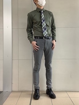 「アイテム（ビジネスシャツ）」を使った、BRICK HOUSE シャツ工房 さっぽろ地下街ポールタウン店さん（メンズ・171cm）の秋コーディネート