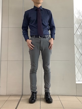 「アイテム（ビジネスシャツ）」を使った、BRICK HOUSE シャツ工房 さっぽろ地下街ポールタウン店さん（メンズ・171cm）の秋コーディネート