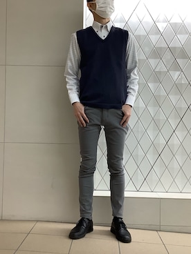 「TOKYO SHIRTS（トウキョウシャツ）のアイテム（ビジネスシャツ）」を使った、BRICK HOUSE シャツ工房 さっぽろ地下街ポールタウン店さん（メンズ・171cm）の春コーディネート
