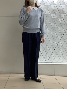 「TOKYO SHIRTS（トウキョウシャツ）のアイテム（ニット/セーター）」を使った、BRICK HOUSE シャツ工房 さっぽろ地下街ポールタウン店さん（レディース・157cm）の春コーディネート