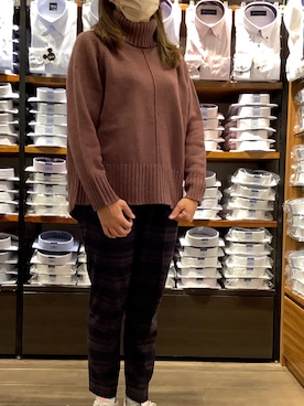 「オフタートルニット」｜BRICK HOUSE シャツ工房 さっぽろ地下街ポールタウン店さん（レディース・156cm）の秋コーディネート