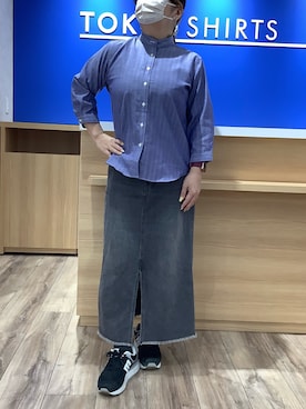 「TOKYO SHIRTS（トウキョウシャツ）のアイテム（シャツ/ブラウス）」を使った、BRICK HOUSE シャツ工房 さっぽろ地下街ポールタウン店さん（レディース・155cm）の春コーディネート