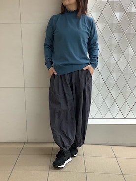 「TOKYO SHIRTS（トウキョウシャツ）のもちもち フリルネック プルオーバー（ニット/セーター）」を使った、BRICK HOUSE シャツ工房 さっぽろ地下街ポールタウン店さん（レディース・155cm）の秋コーディネート