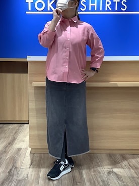 「TOKYO SHIRTS（トウキョウシャツ）のアイテム」を使った、BRICK HOUSE シャツ工房 さっぽろ地下街ポールタウン店さん（レディース・155cm）の春コーディネート