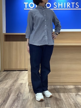 「TOKYO SHIRTS（トウキョウシャツ）のアイテム（シャツ/ブラウス）」を使った、BRICK HOUSE シャツ工房 さっぽろ地下街ポールタウン店さん（レディース・153cm）の春コーディネート